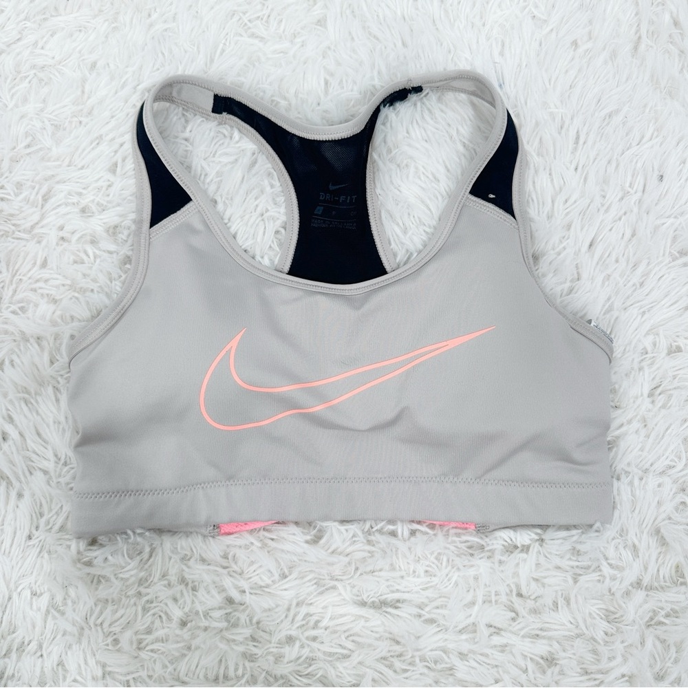 Nike Racerback Sports Bra with Criss Cross Back Small Khaki Orange